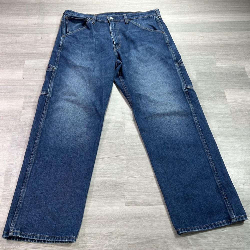 Levis Workwear Fit Jeans Mens 38x32 Blue Relaxed Straight Denim Medium Wash